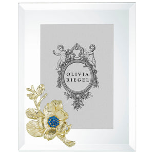 Olivia Riegel Gold Botanica 5" x 7" Frame with Capri Blue Stones