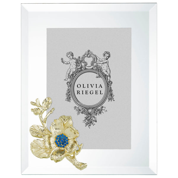 Load image into Gallery viewer, Olivia Riegel Gold Botanica 5&quot; x 7&quot; Frame with Capri Blue Stones
