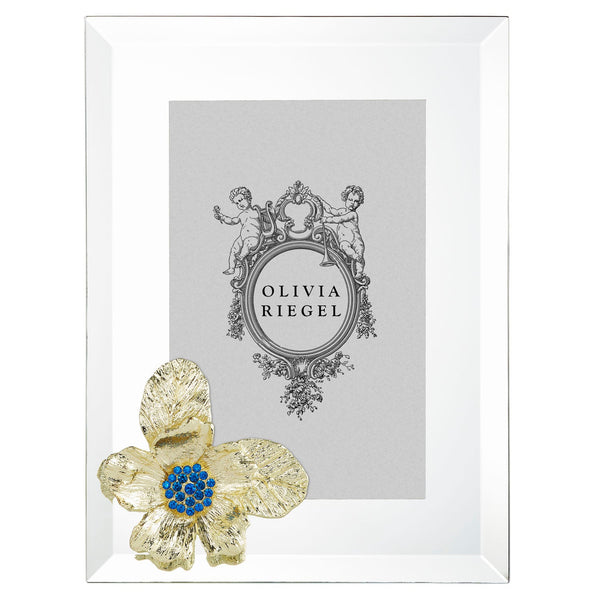Load image into Gallery viewer, Olivia Riegel Gold Botanica 4&quot; x 6&quot; Frame with Capri Blue Stones
