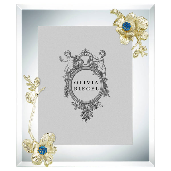 Load image into Gallery viewer, Olivia Riegel Gold Botanica 8&quot; x 10&quot; Frame with Capri Blue Stones
