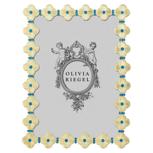 Olivia Riegel Gold Clover 5" x 7" Frame with Capri Blue Stones