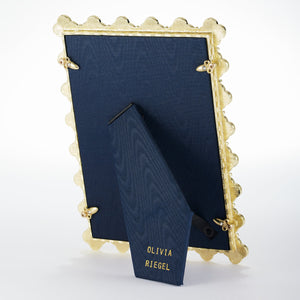 Olivia Riegel Gold Clover 5" x 7" Frame with Capri Blue Stones