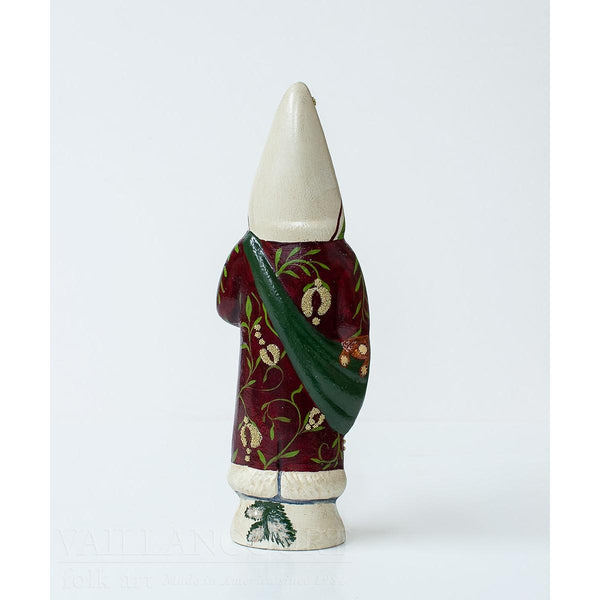 Load image into Gallery viewer, Vaillancourt Folk Art - Burgundy Brocade Santa - Chalkware Figurine
