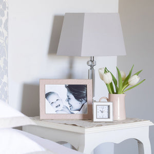 Addison Ross White & Silver Square Silent Alarm Clock