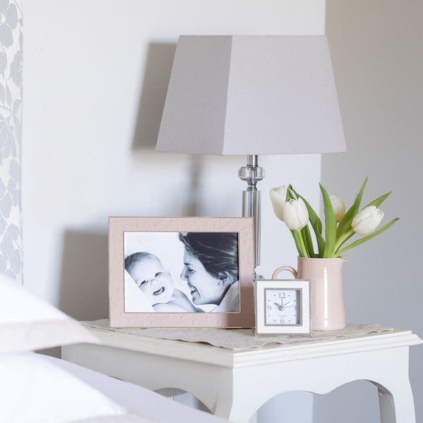 Load image into Gallery viewer, Addison Ross White &amp; Silver Square Silent Alarm Clock
