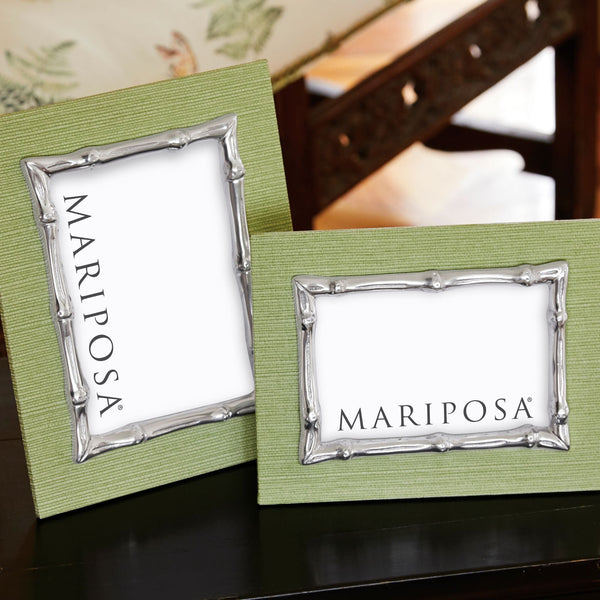 Load image into Gallery viewer, Mariposa Palma Faux Grasscloth and Bamboo 4x6 Frame
