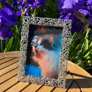 Olivia Riegel Silver Papillon with Crystals 4" x 6" Frame