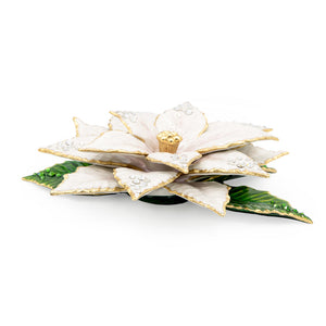 Jay Strongwater White Poinsettia Objet