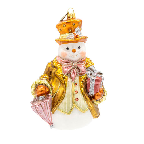 Jay Strongwater Metallic Gentleman Snowman Ornament
