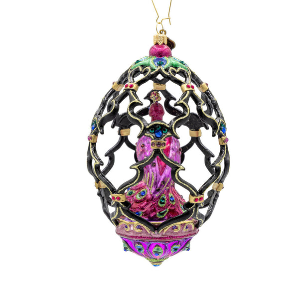 Load image into Gallery viewer, Jay Strongwater Pink Peacock Egg Ornament

