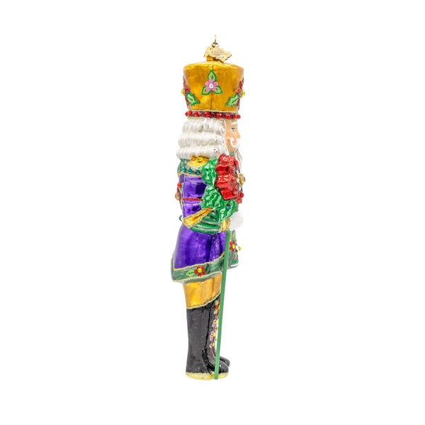 Load image into Gallery viewer, Jay Strongwater Poinsettia Nutcracker Ornament
