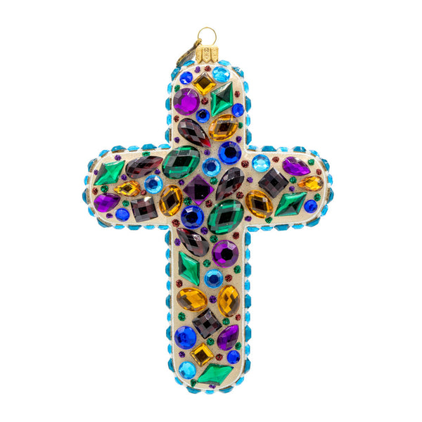 Load image into Gallery viewer, Jay Strongwater Bejeweled Cross Ornament
