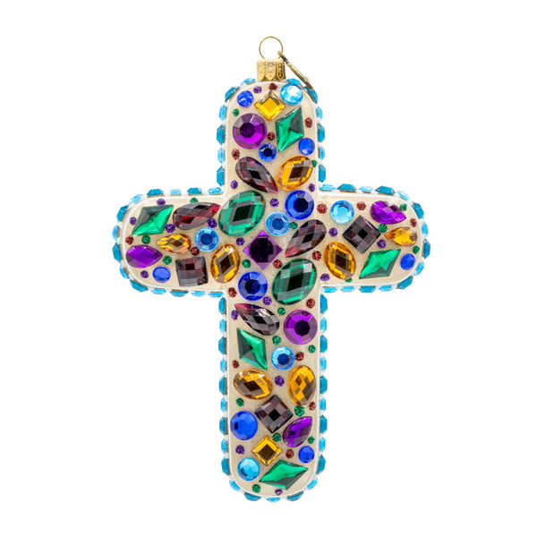 Load image into Gallery viewer, Jay Strongwater Bejeweled Cross Ornament
