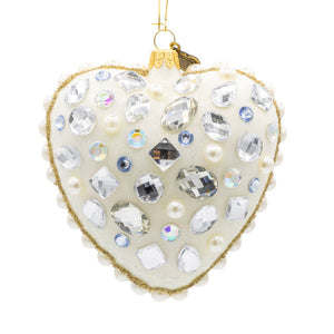 Jay Strongwater Bejeweled Opal Heart Ornament