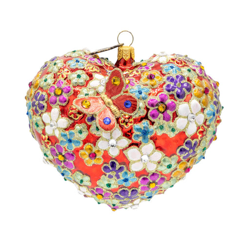 Jay Strongwater Blossom Floral Heart Ornament