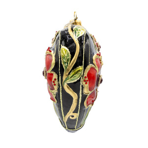 Jay Strongwater Dark Night Floral Heart Ornament