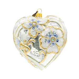 Jay Strongwater Floral Opal Heart Ornament