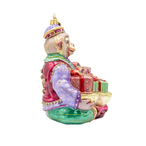 Jay Strongwater Monkey Bearing Gifts Ornament