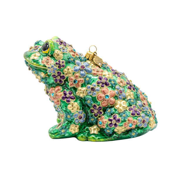 Load image into Gallery viewer, Jay Strongwater Floral Frog Ornament

