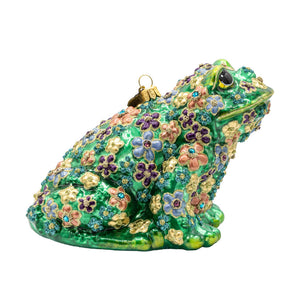 Jay Strongwater Floral Frog Ornament