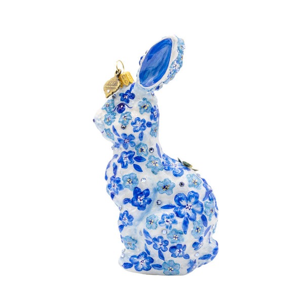 Load image into Gallery viewer, Jay Strongwater Blue Floral Hopper Ornament
