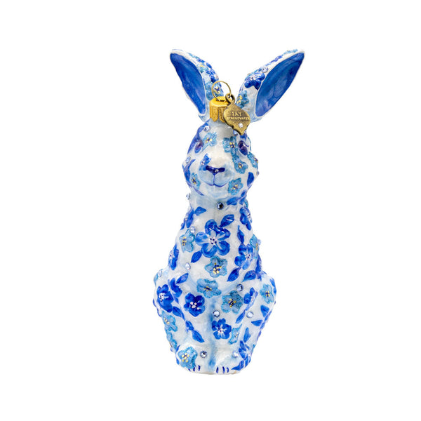 Load image into Gallery viewer, Jay Strongwater Blue Floral Hopper Ornament
