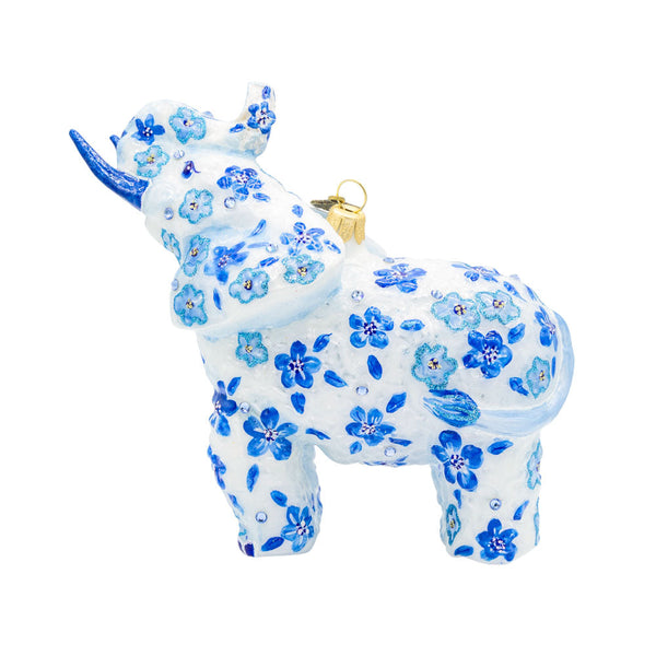 Load image into Gallery viewer, Jay Strongwater Bouquet Elephant Ornament
