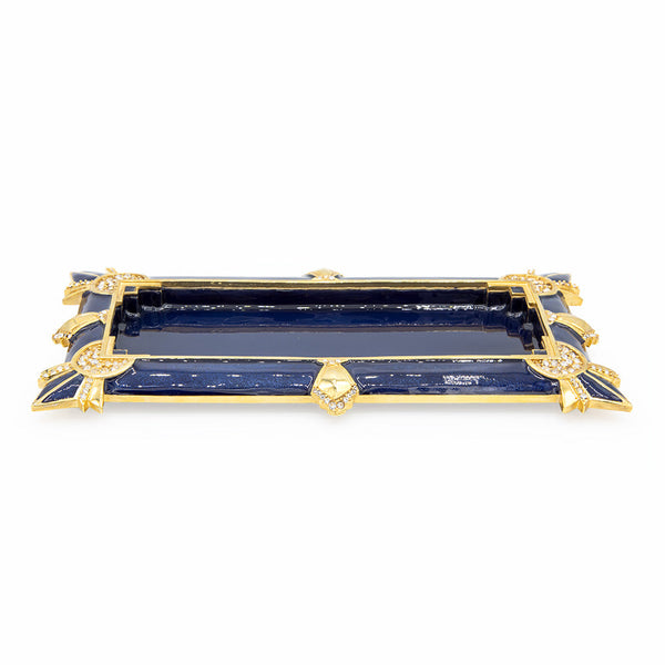 Load image into Gallery viewer, Jay Strongwater Charles Art Deco Tray - Delft Garden
