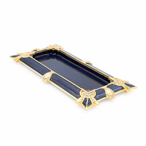 Jay Strongwater Charles Art Deco Tray - Delft Garden