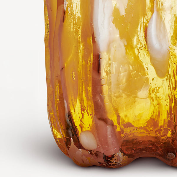 Load image into Gallery viewer, Kosta Boda Crackle Vase Tall Amber/Flamingo
