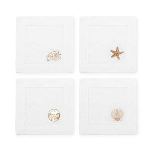 Sferra Beachcomber - 6" Cocktail Napkin, Set Of 4