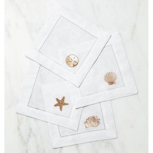 Sferra Beachcomber - 6" Cocktail Napkin, Set Of 4