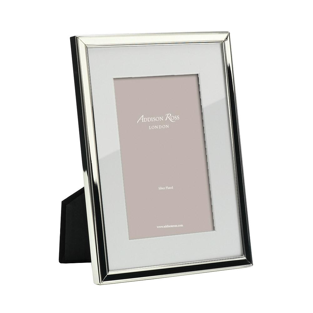 Silver Plated Photo Frame, White Mount - 4 x 6 in
