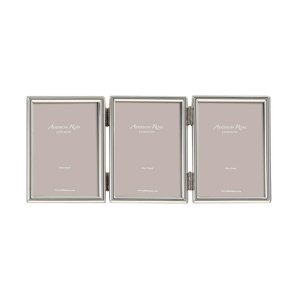 Addison Ross Fine Edged Silver Triple Photo Frame - 2 x 3 in