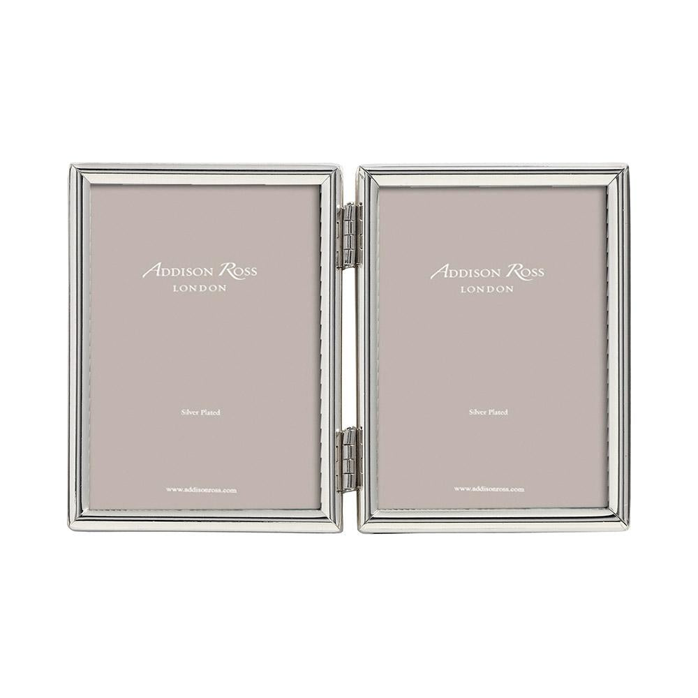 Addison Ross Fine Edged Silver Double Photo Frame - 2 x 3 in