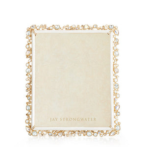 Jay Strongwater Theo Bejeweled 8" x 10" Picture Frame - White Opal