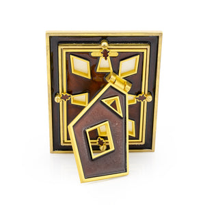 Jay Strongwater Abaculus Pyramid 3" x 4" Frame - Safari