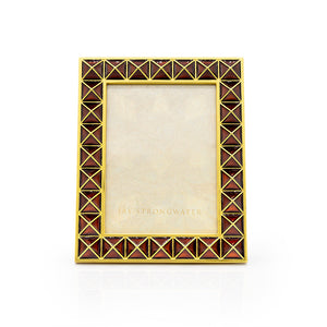 Jay Strongwater Abaculus Pyramid 3" x 4" Frame - Safari