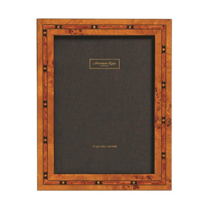 Addison Ross Marquetry Picture Frame: Poplar Veneer & Star Design Inlay - 5 x 7 in