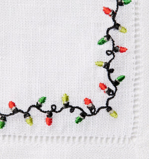 Sferra Luci - Set of 4 - Red/Green Cocktail Napkins