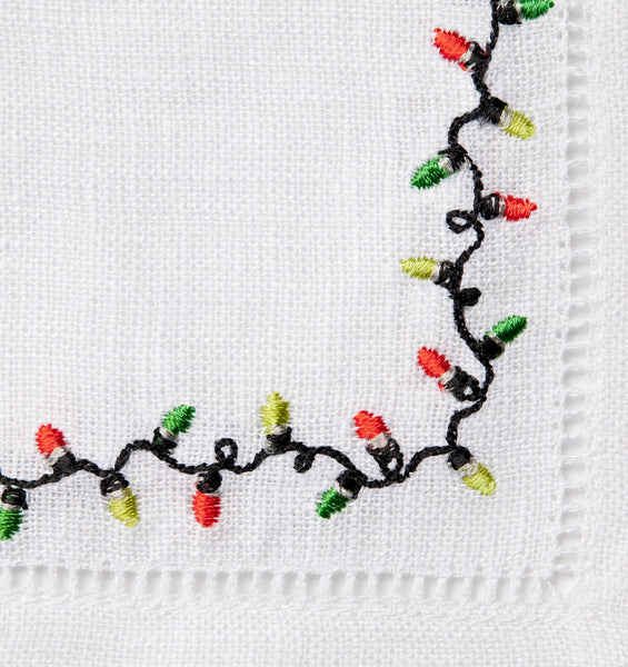 Load image into Gallery viewer, Sferra Luci - Set of 4 - Red/Green Cocktail Napkins
