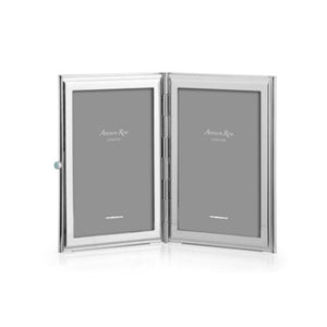 Addison Ross Chiffon & Silver Plate Travel Frame - 2 x 3 in - Double Frame