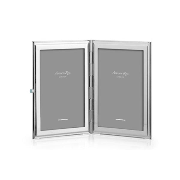 Load image into Gallery viewer, Addison Ross Chiffon &amp; Silver Plate Travel Frame - 2 x 3 in - Double Frame
