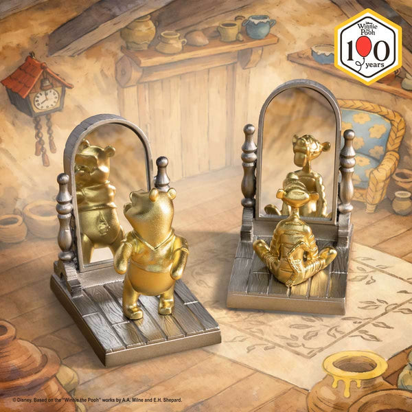 Load image into Gallery viewer, Royal Selangor Winnie The Pooh 100th Anniversary Limited Edition Gild Pooh &amp; Tigger Bookend Pair
