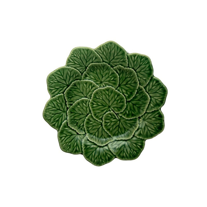 Bordallo Pinheiro Geranium - Dessert Plate 22 Green, set of 4