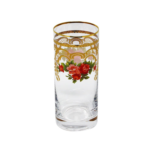 Glazze Crystal ALYA Soft Drink Glasses, 24K Gold, Set Of 6