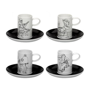 Vista Alegre Fado - Set 4 Coffee Cups & Saucers