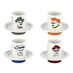 Vista Alegre Heteronimos - Set 4 Coffee Cups & Saucers