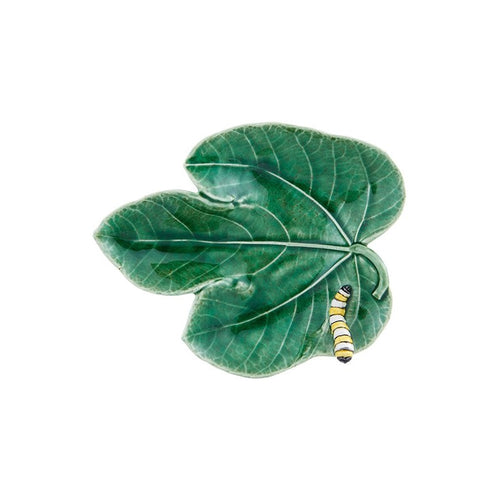 Bordallo Pinheiro Countryside Leaves - Fig Leaf 18,5 With Caterpillar, Set of 4