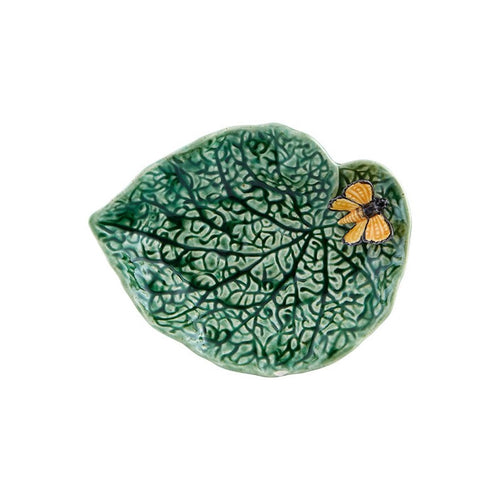 Bordallo Pinheiro Countryside Leaves - Begonia Leaf 20 With Butterfly, Set of 2